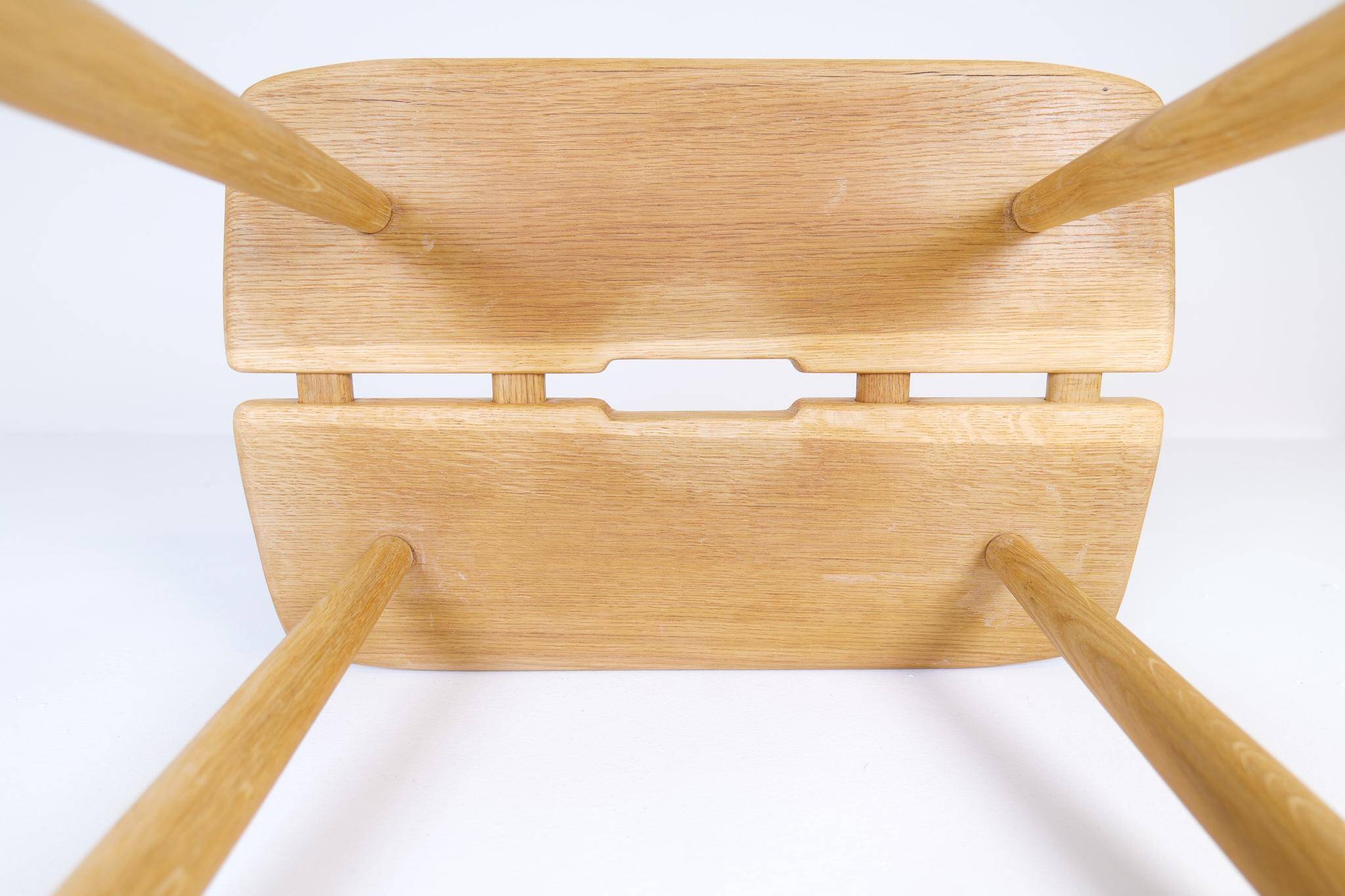 Sculptural mid-century stool in solid oak by Carl Gustaf Boulogner, Sweden, 1950s.