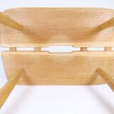 Sculptural mid-century stool in solid oak by Carl Gustaf Boulogner, Sweden, 1950s.