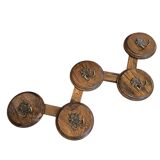 Oak wood wall coat rack / 1960s