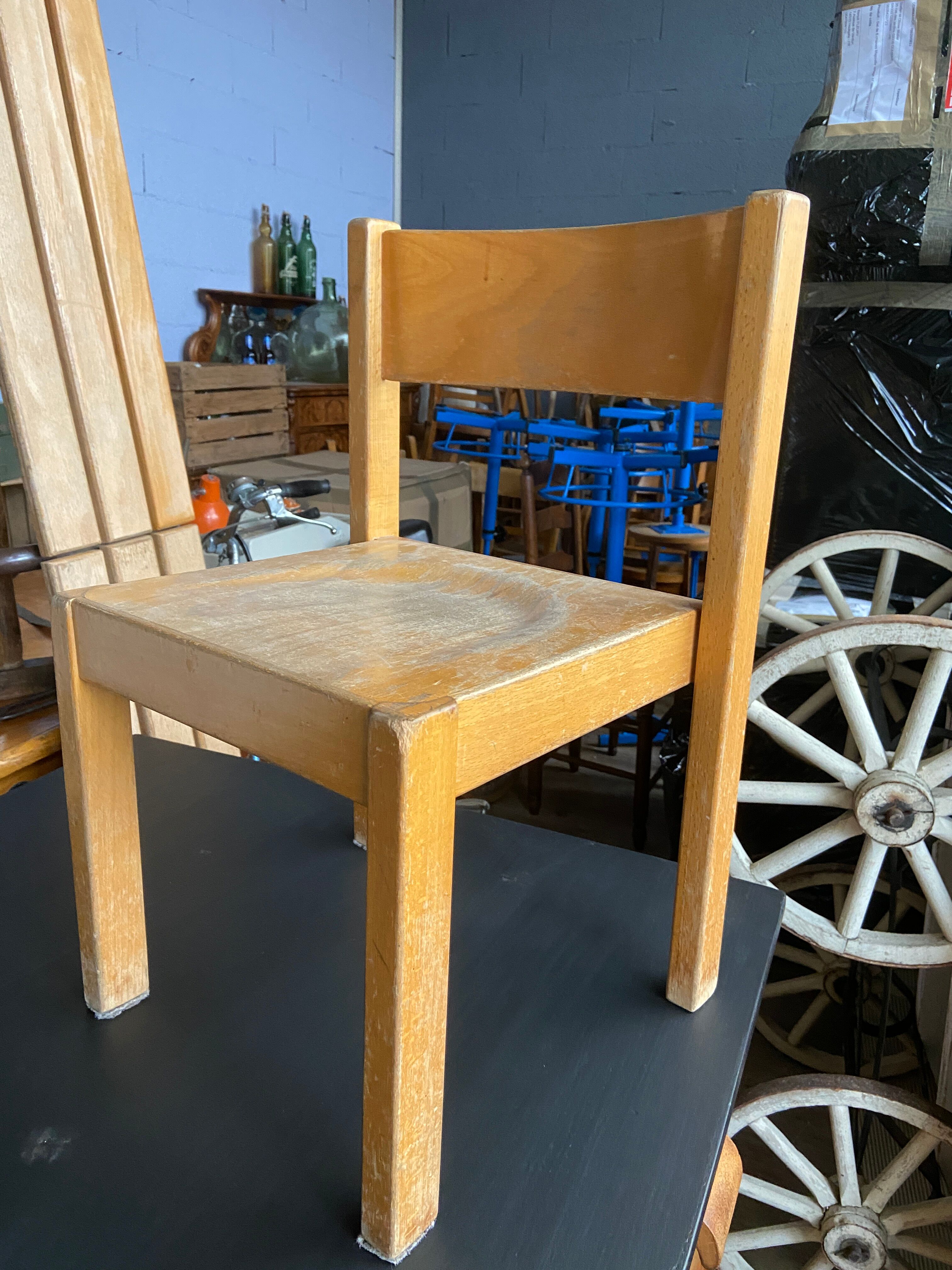 Children's chair vintage school wood