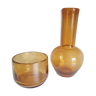 Duo vases verre soufflé vintage