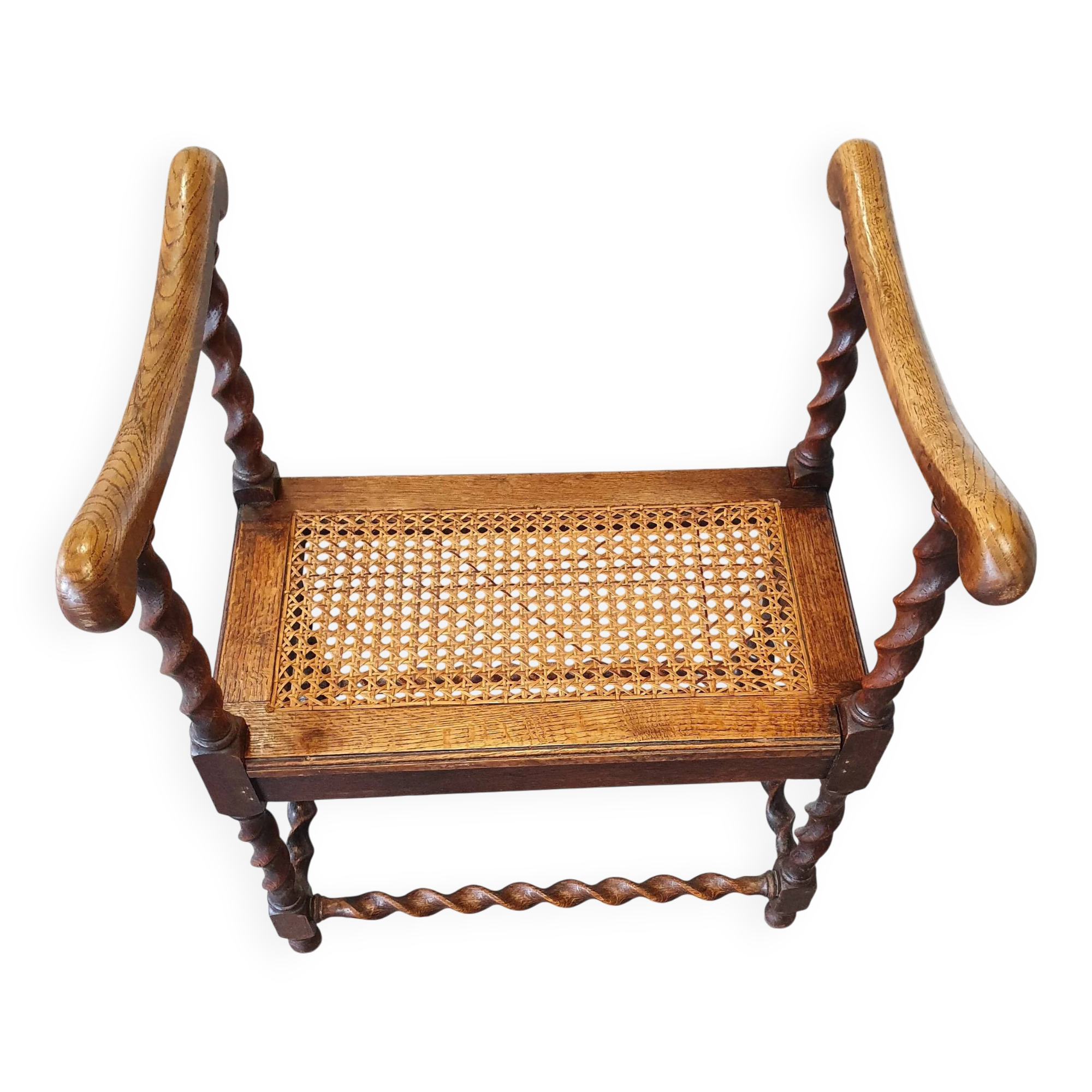 Wokkel chair with armrests and webbing seat