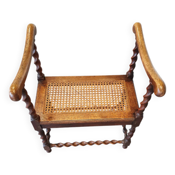 Wokkel chair with armrests and webbing seat