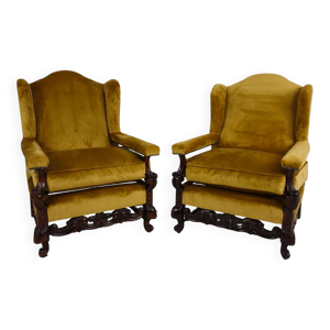 Paire de fauteuils en - motifs