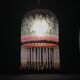 Suspension Art deco en verre et perles