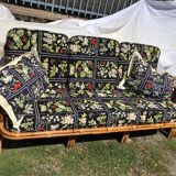 Set in vintage rattan sofa 3-seater seating and 2 seats