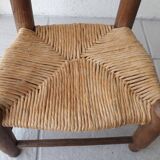 Children's wooden and straw chair