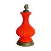 Lampe balustre ou bouteille couleur corail époque napoléon III second empire ou 1900 art nouvea