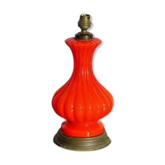 Rare baluster lamp or coral-colored bottle napoleon III empire era or 1900 new art