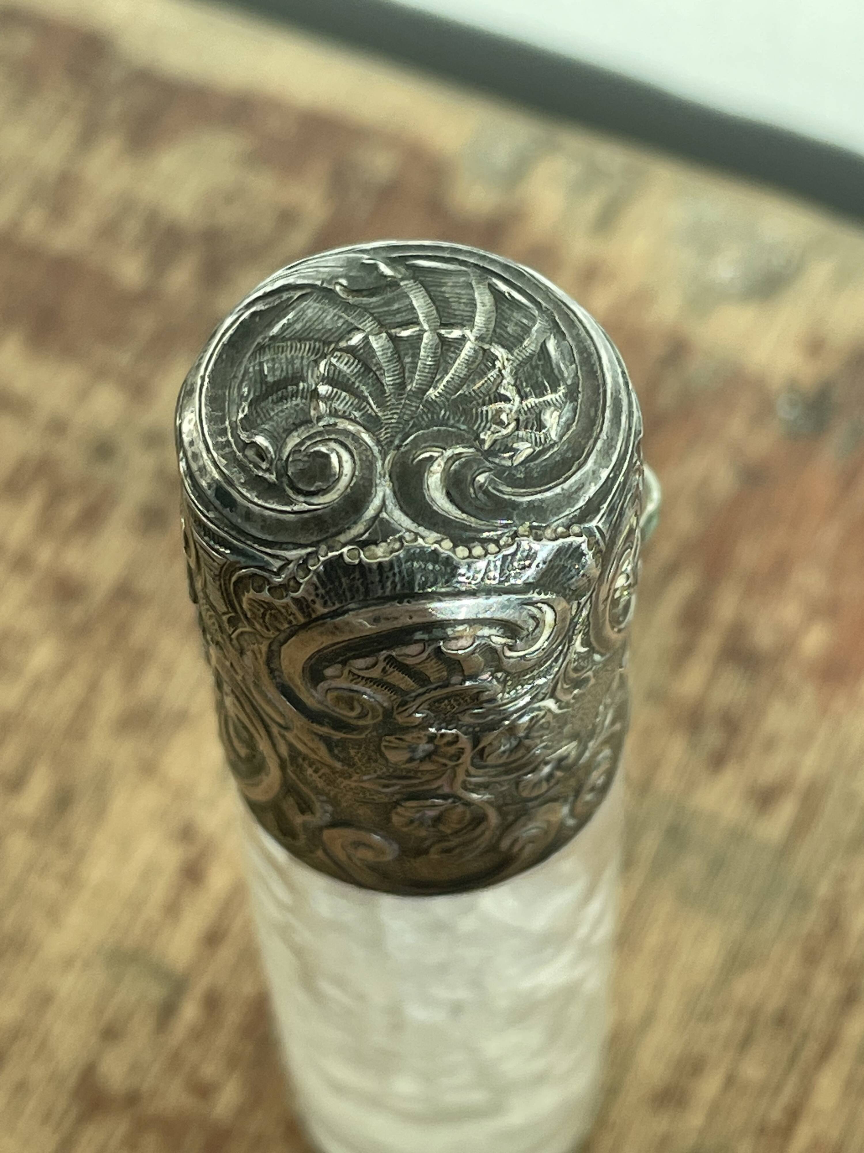 Salt bottle, cut glass, silver metal, Napoleon III, 19th century, object of curiosity, decor