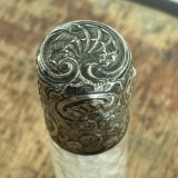 Salt bottle, cut glass, silver metal, Napoleon III, 19th century, object of curiosity, decor