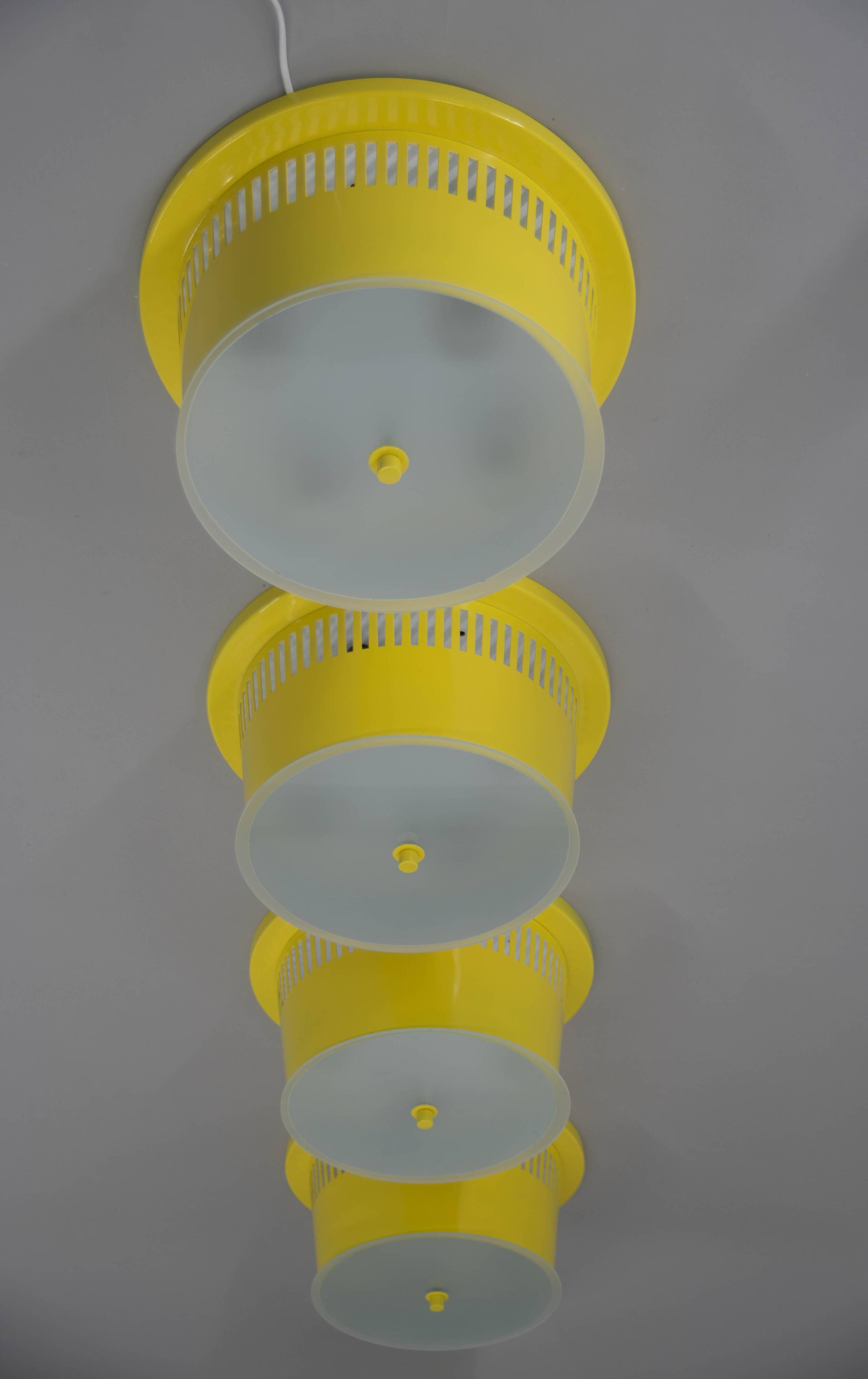 Big Yellow Flush Mount, 1960s, 4 Items Available, Restored