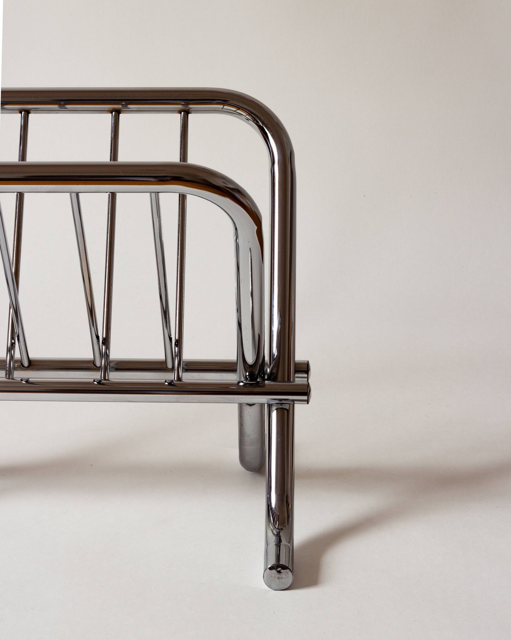 Chrome tubular steel magazine holder, Le Zack 1980