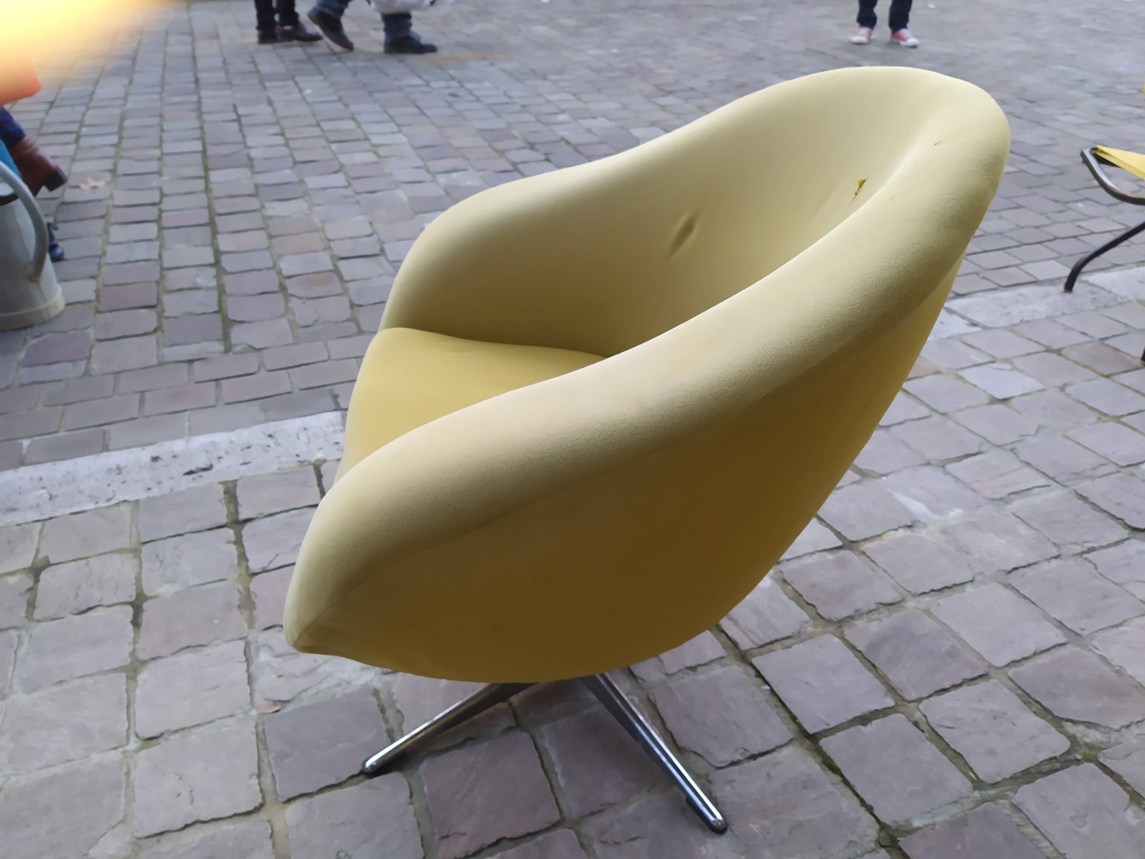 60s design swivel shell chair