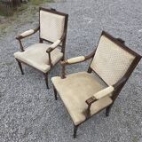 Paire de fauteuils style Louis XVI