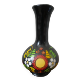 Soliflore vase in ceramic handmade pottery hand painted floral decor folklore