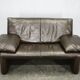 Jori Belgian Full Grain Leather Freestanding Two-Seat Sofa, 1990s