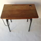 Old wooden school desk and chair