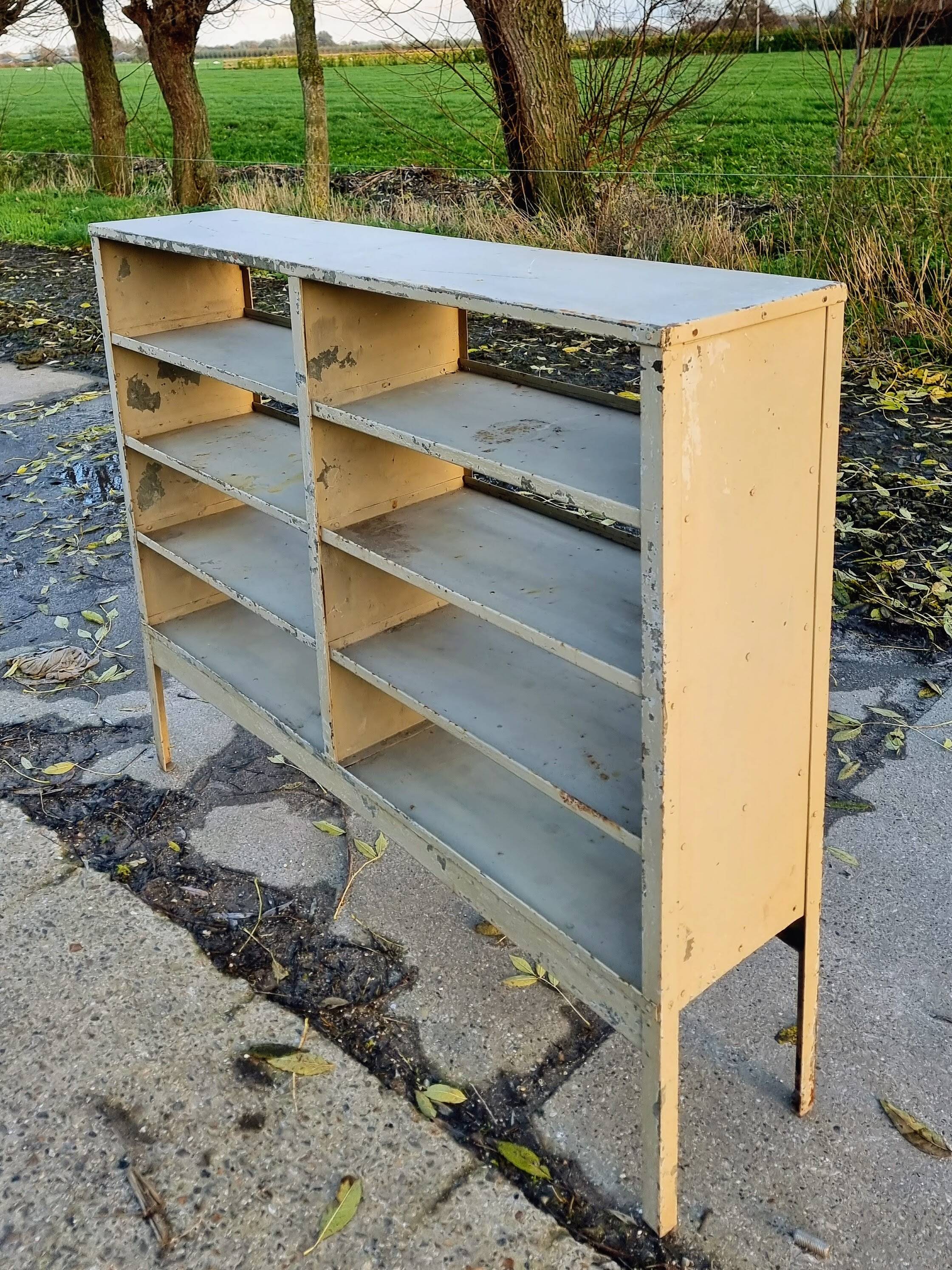 Industrial shelving unit rack shoe cabinet riveted