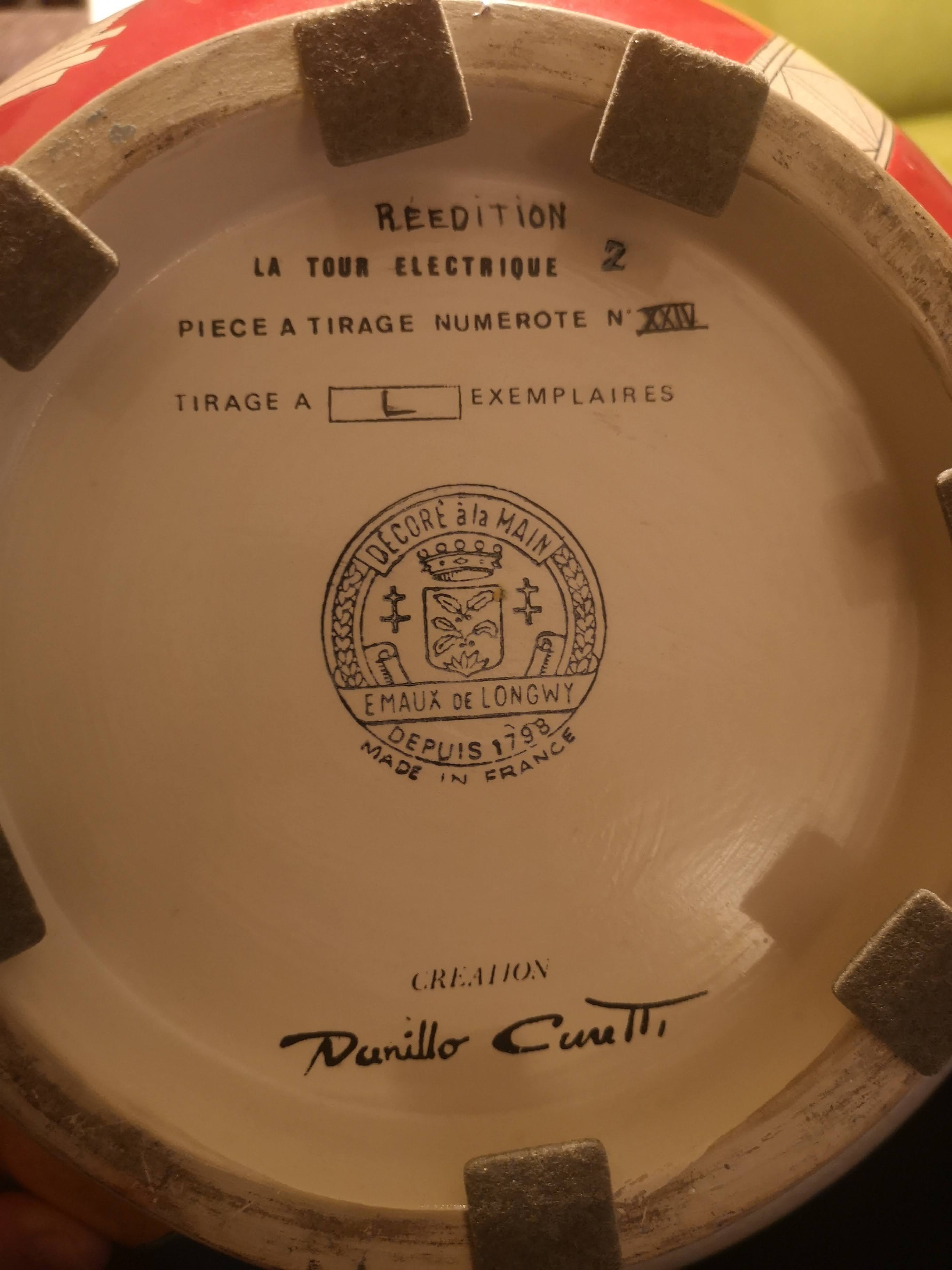 Vase longwy the electric tower