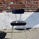 Lot 4 chaises vintage skaï noir et métal chromé