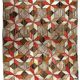 Handmade antique American Hooked geometric rug 4.8' x 7.7' (146cm x 234cm) 1900s - 1B654