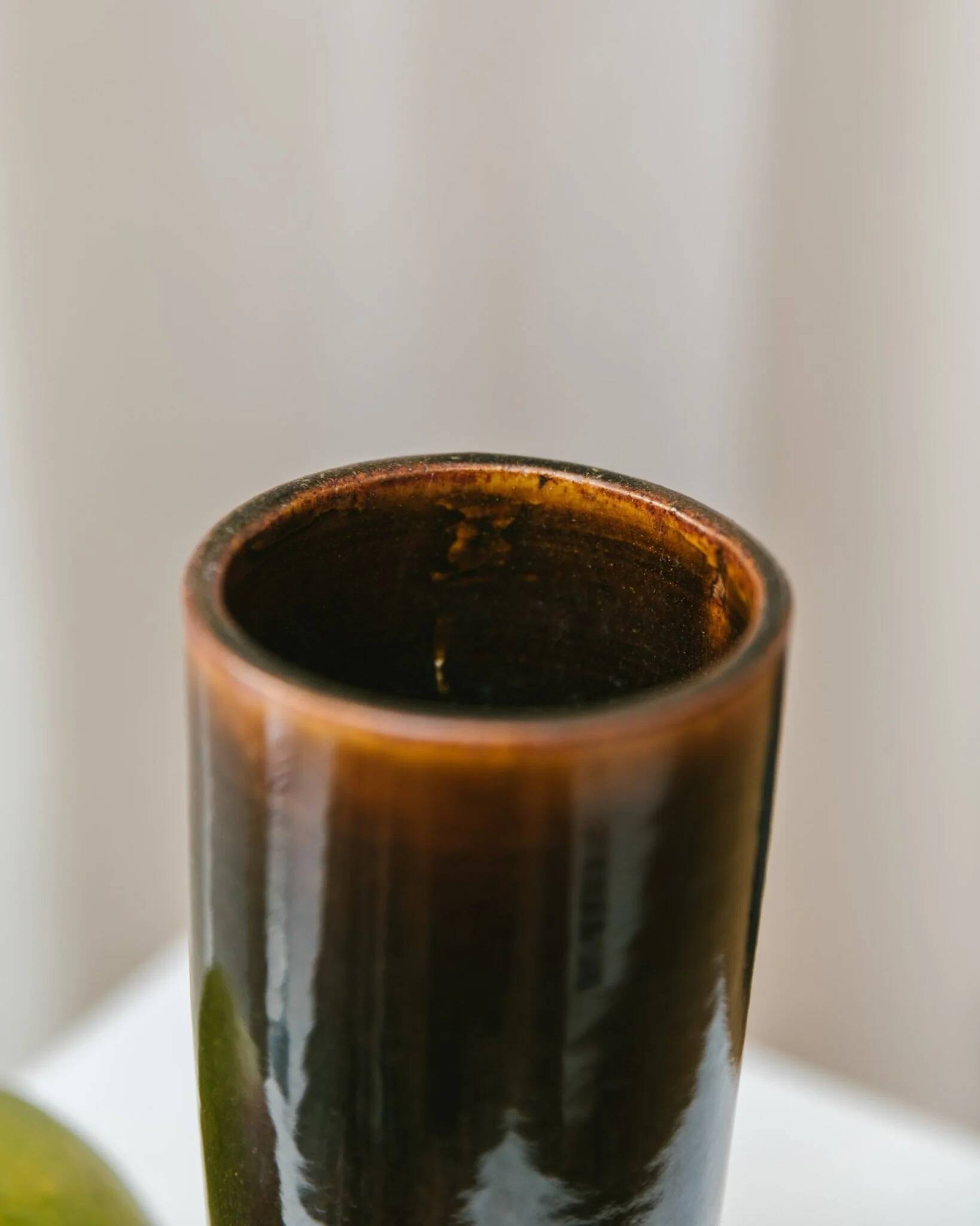 Vert ceramic vase by Werner Baumberger – studio stoneware, partially glazed, 1970s vintage