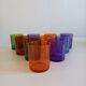 Set of 10 multi-colored water glasses Italy 1980