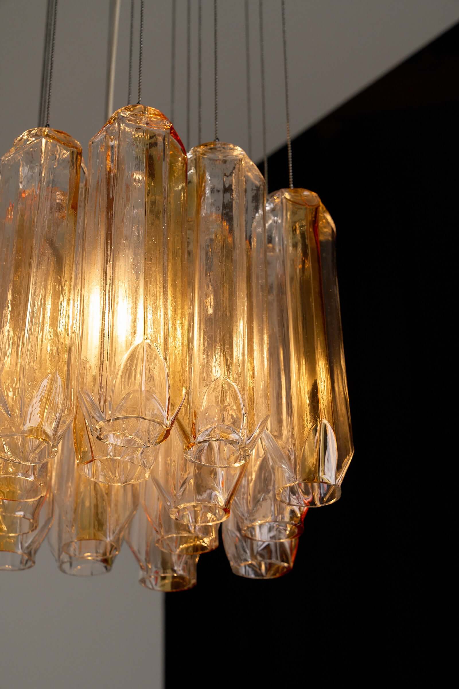 Suspension « Quadrifoglio » en verre de Murano par VeArt, années 1970