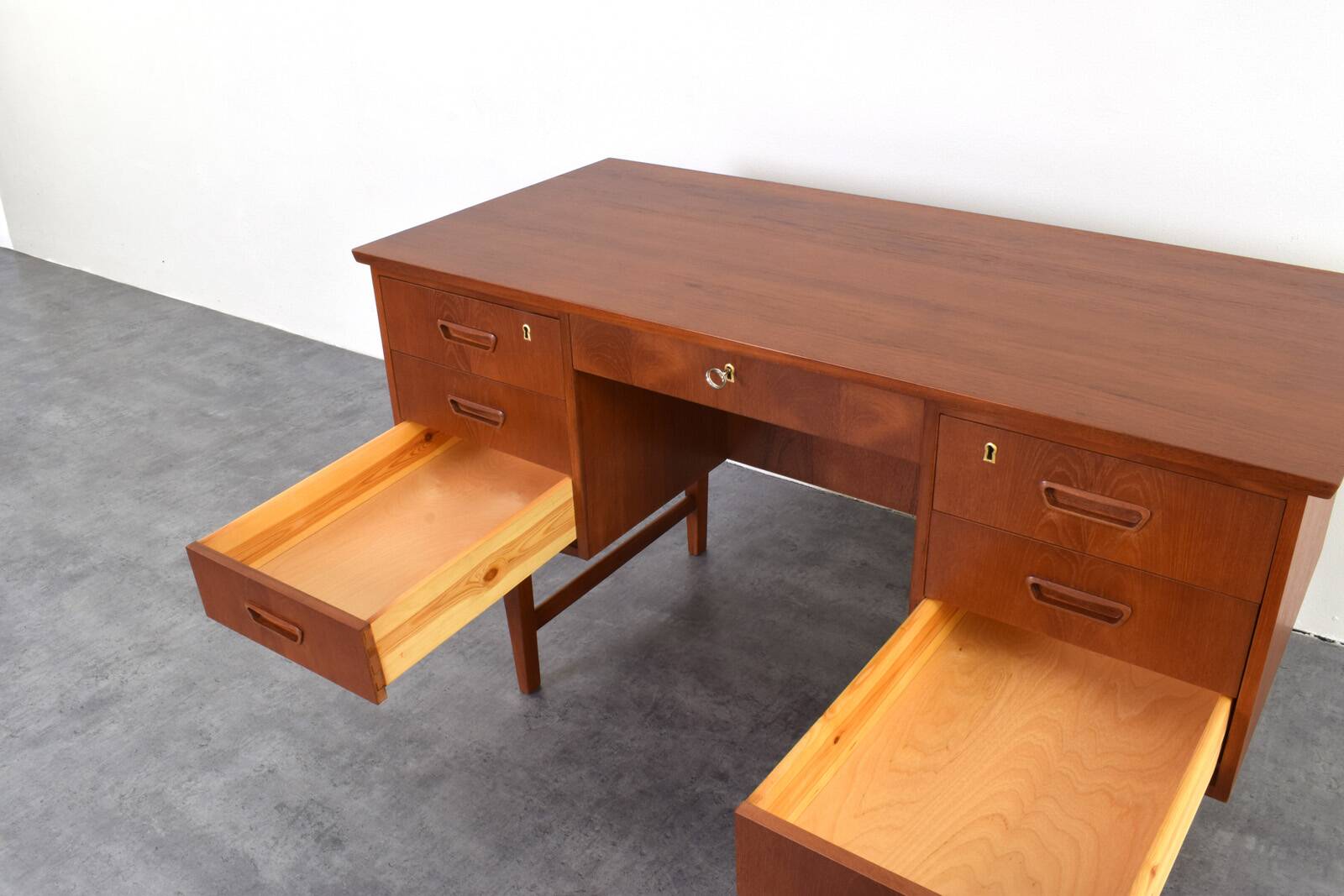 Mid-Century Modern Danish Teak Executive Desk, 1960s