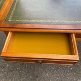 Table basse victorienne extensible en bois massif d'acajou et cuir vert