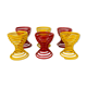 6 coquetiers ressorts métal rouge et jaune vintage