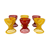 6 vintage red and yellow metal springs