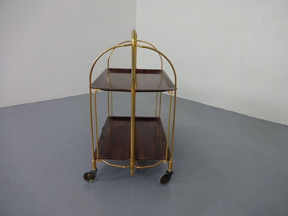 Vintage rosewood tea cart from Gerlinol, 1970s.