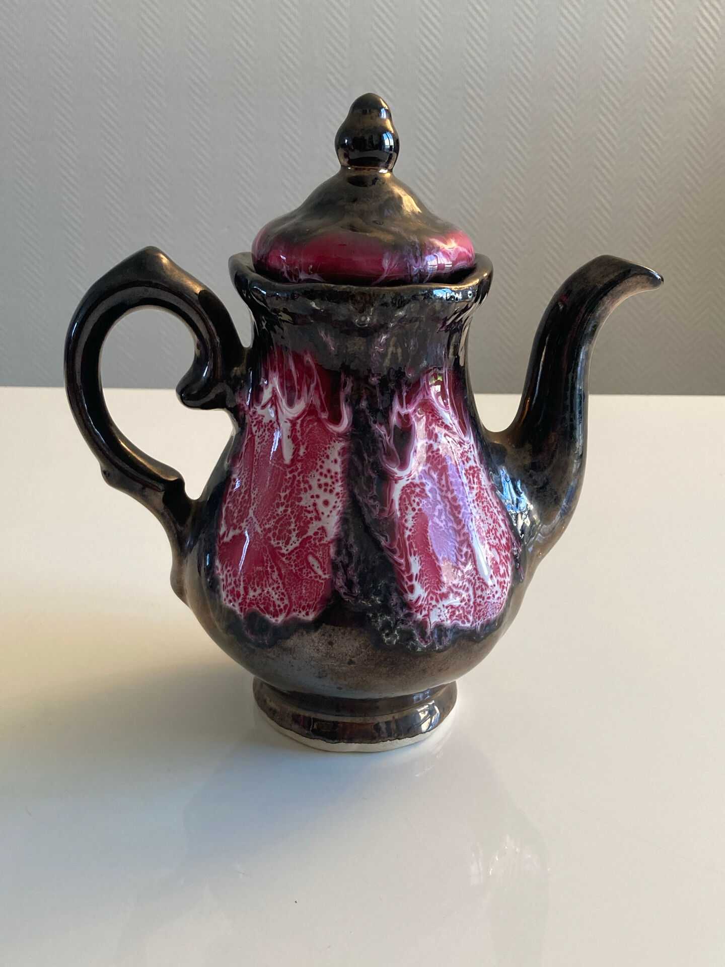 Service à Café /Thé en grès flammé / effets irisés - Atelier Vallauris