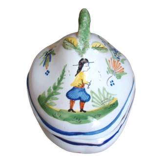 Ceramic mustard pot from Quimper Henriot