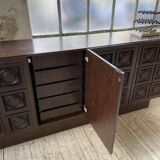 Brutalist sideboard attributed to De Coene, 1970s