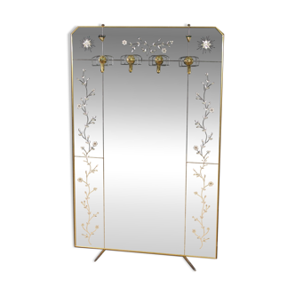 20th-century designer mirror coat rack