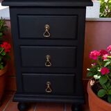 Tables de chevet Mid-Century Modern restaurées – Noir et bronze