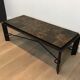 Rare coffee table in steel and wrought iron with a top made of lava stones