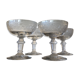 4 old glass champagne cups