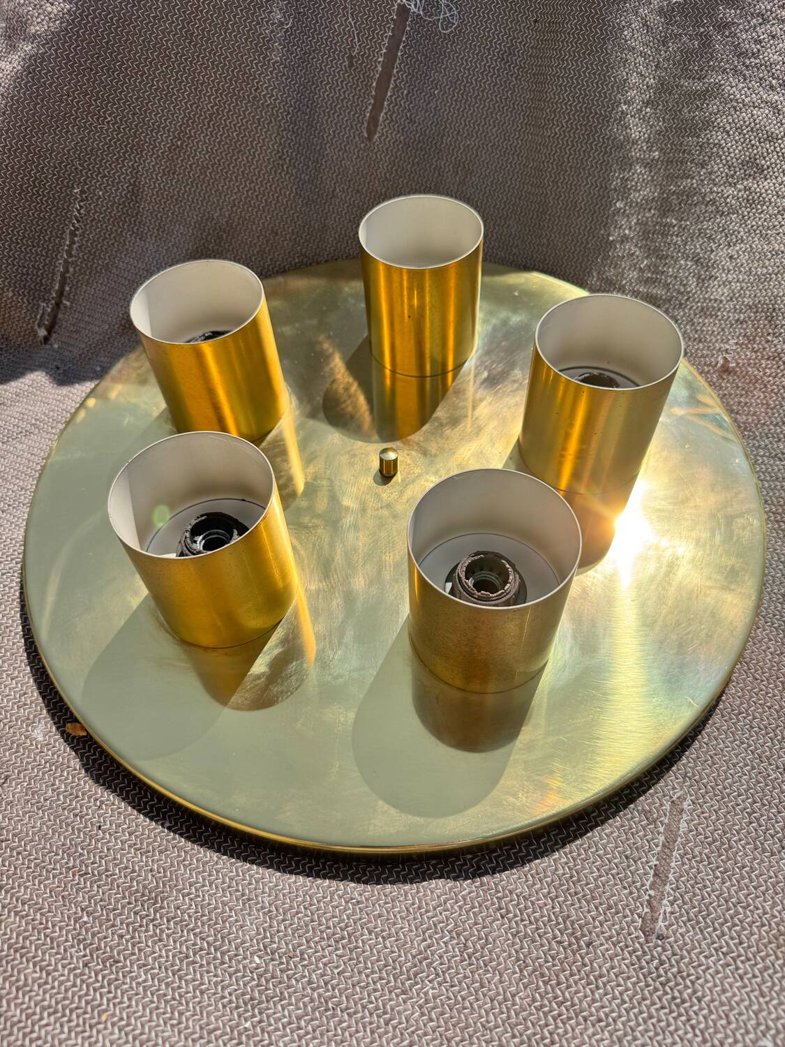 Minimalist 60s brass wall light with 5 sockets Beisl Leuchte, Germany