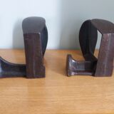 Industrial style bookends shoe shape