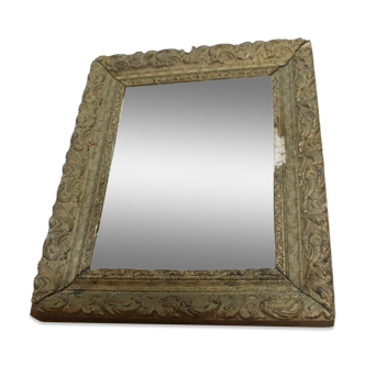 Mirror with oak and plaster moldings - Decay - French - Antic