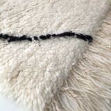 Moroccan berber carpet beni ouarain unbleached corridor with black diamonds 292x86cm