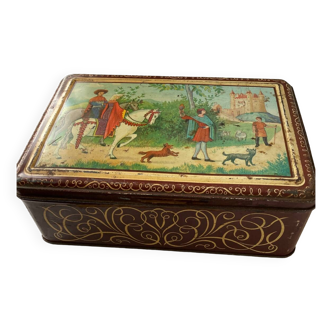 Metal box decorated with medieval pattern