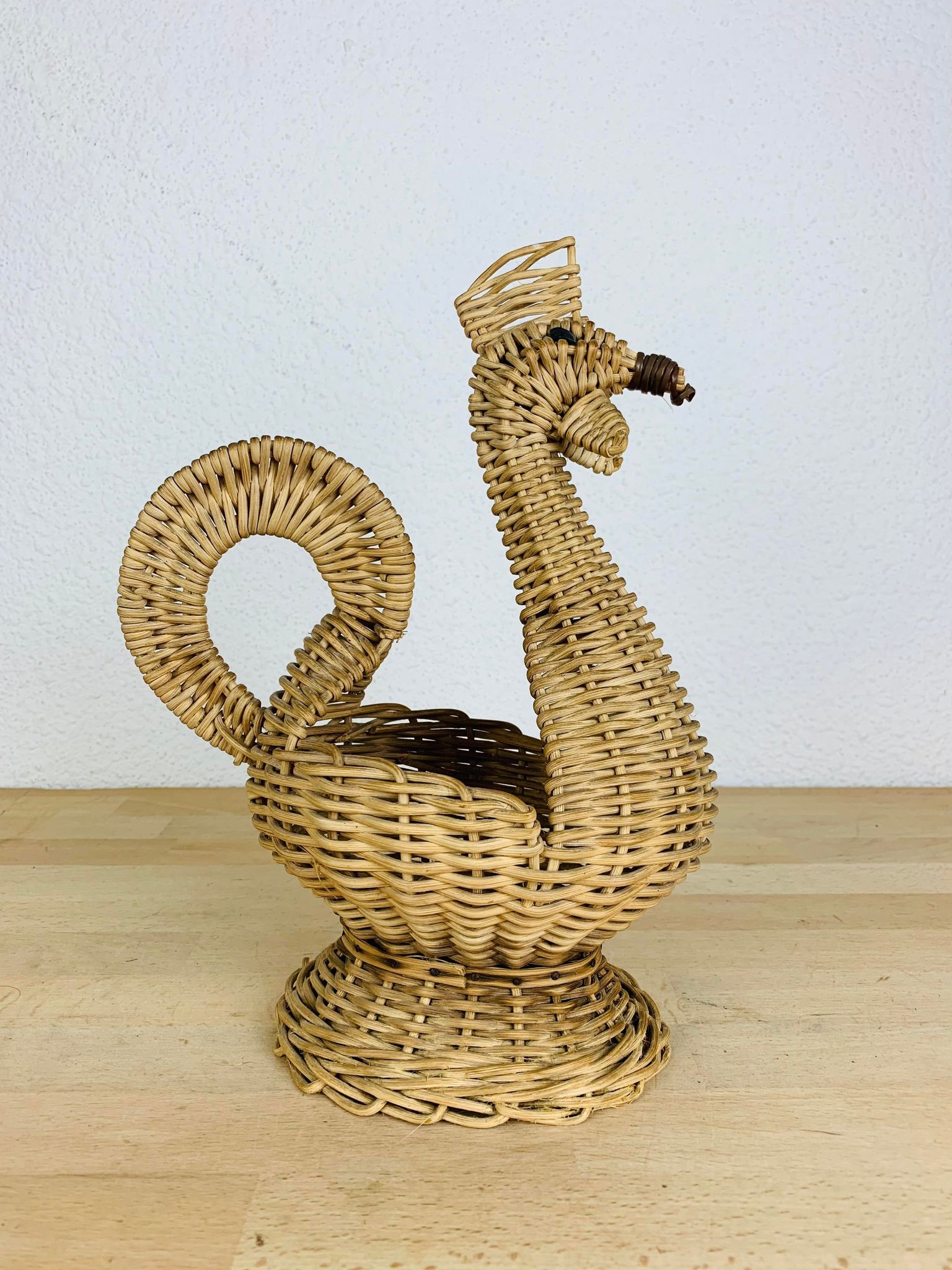 Wicker basket vintage bird of paradise