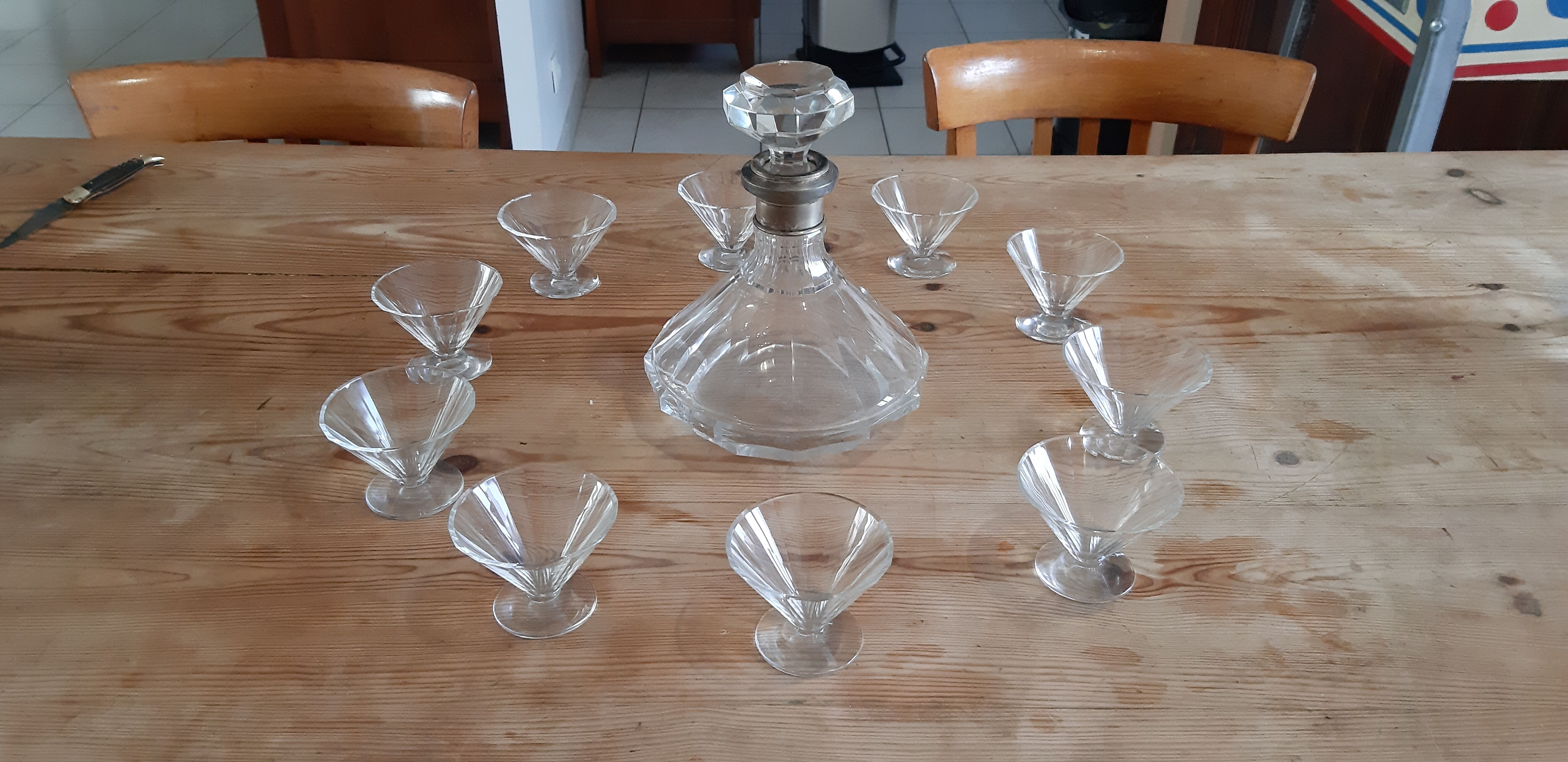 Art deco crystal liquor service