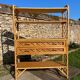 Vintage 1960s rattan and oak shelf by Louis Sognot