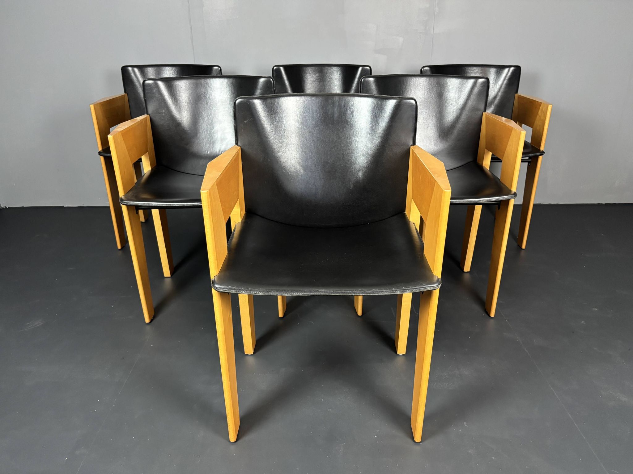 set 6 Modernist dining chairs by Arnold Merckx for Arco, Dutch design 1980s